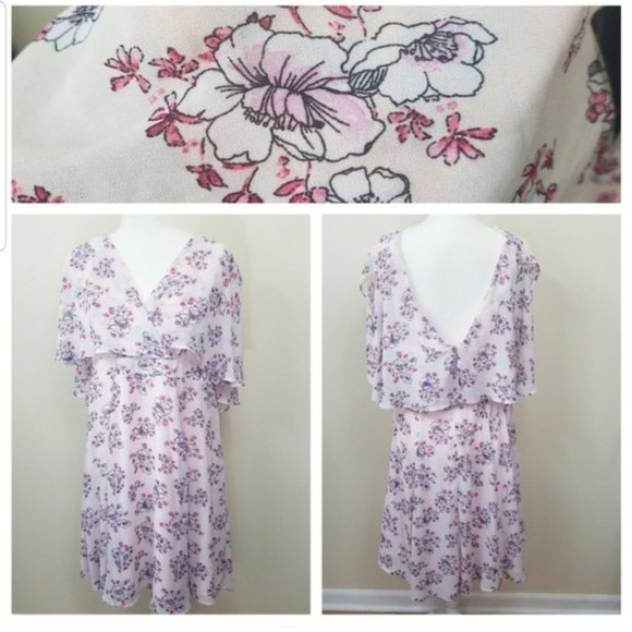 🆕️ Torrid Pink Floral Chiffon Dress Sz. 12 - Picture 2 of 9